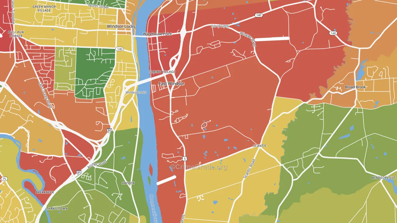 06088, CT Map of Drug-Related Crime Rates