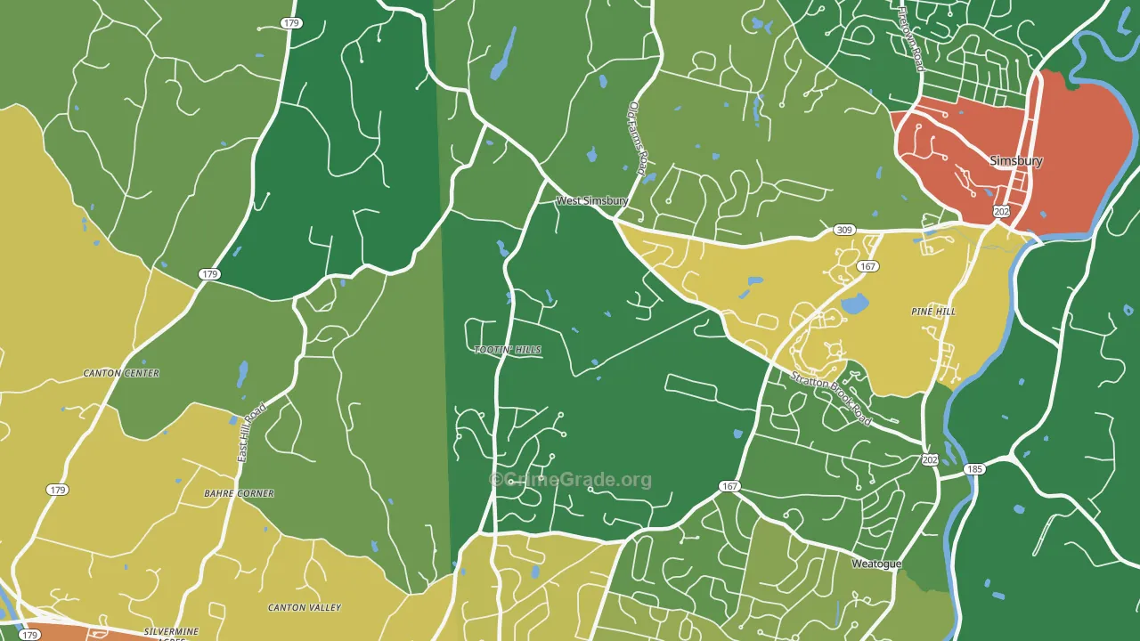 06092, CT Map of Drug-Related Crime Rates
