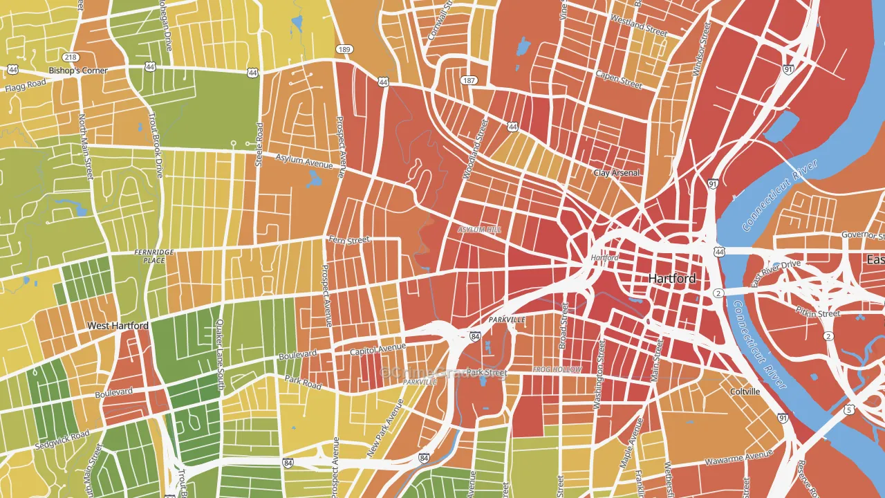 06105, CT Map of Drug-Related Crime Rates