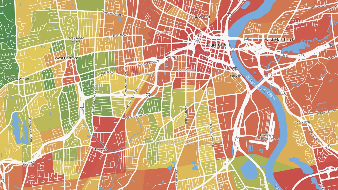 06106, CT Map of Drug-Related Crime Rates