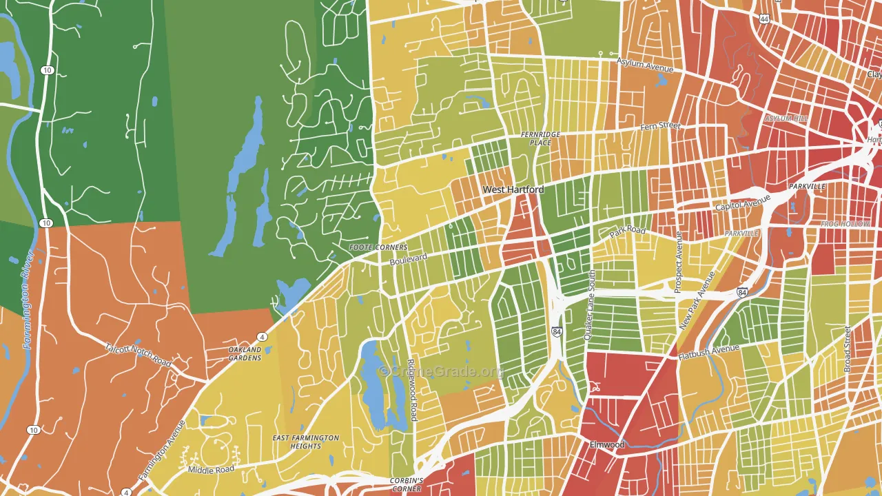 06107, CT Map of Drug-Related Crime Rates