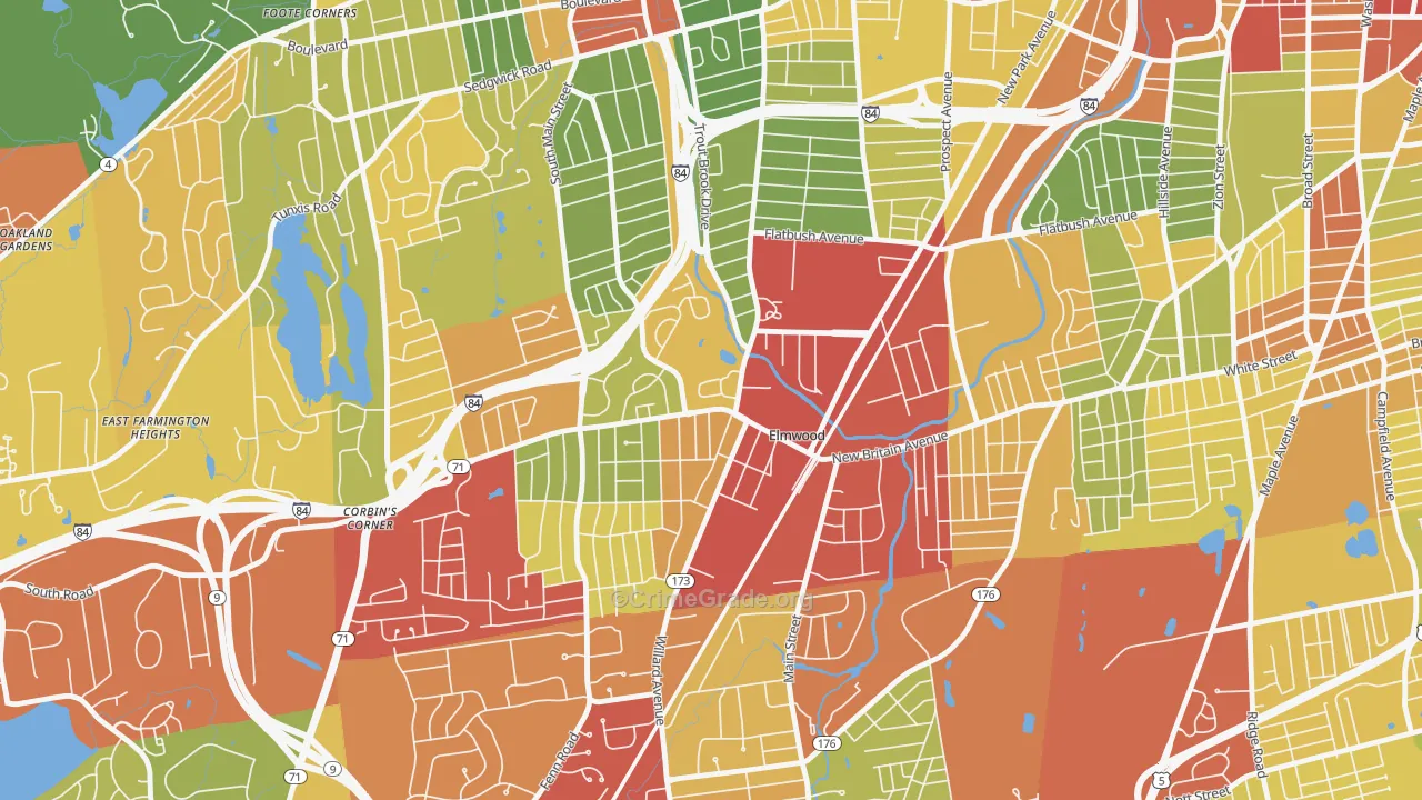 06110, CT Map of Drug-Related Crime Rates