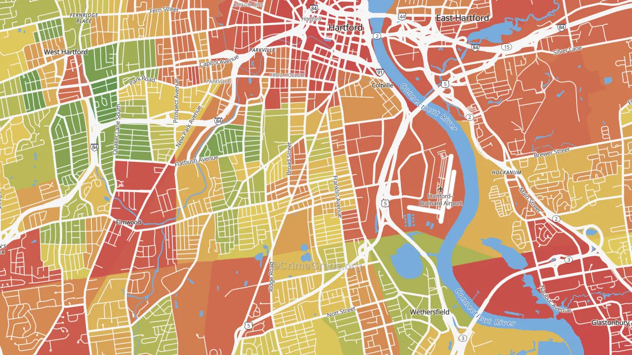 06114, CT Map of Drug-Related Crime Rates