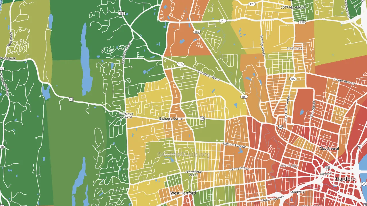 06117, CT Map of Drug-Related Crime Rates