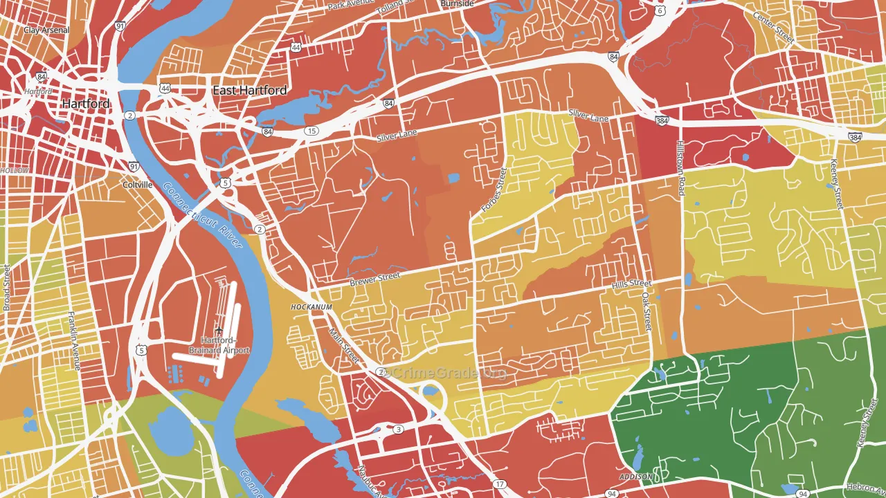 06118, CT Map of Drug-Related Crime Rates