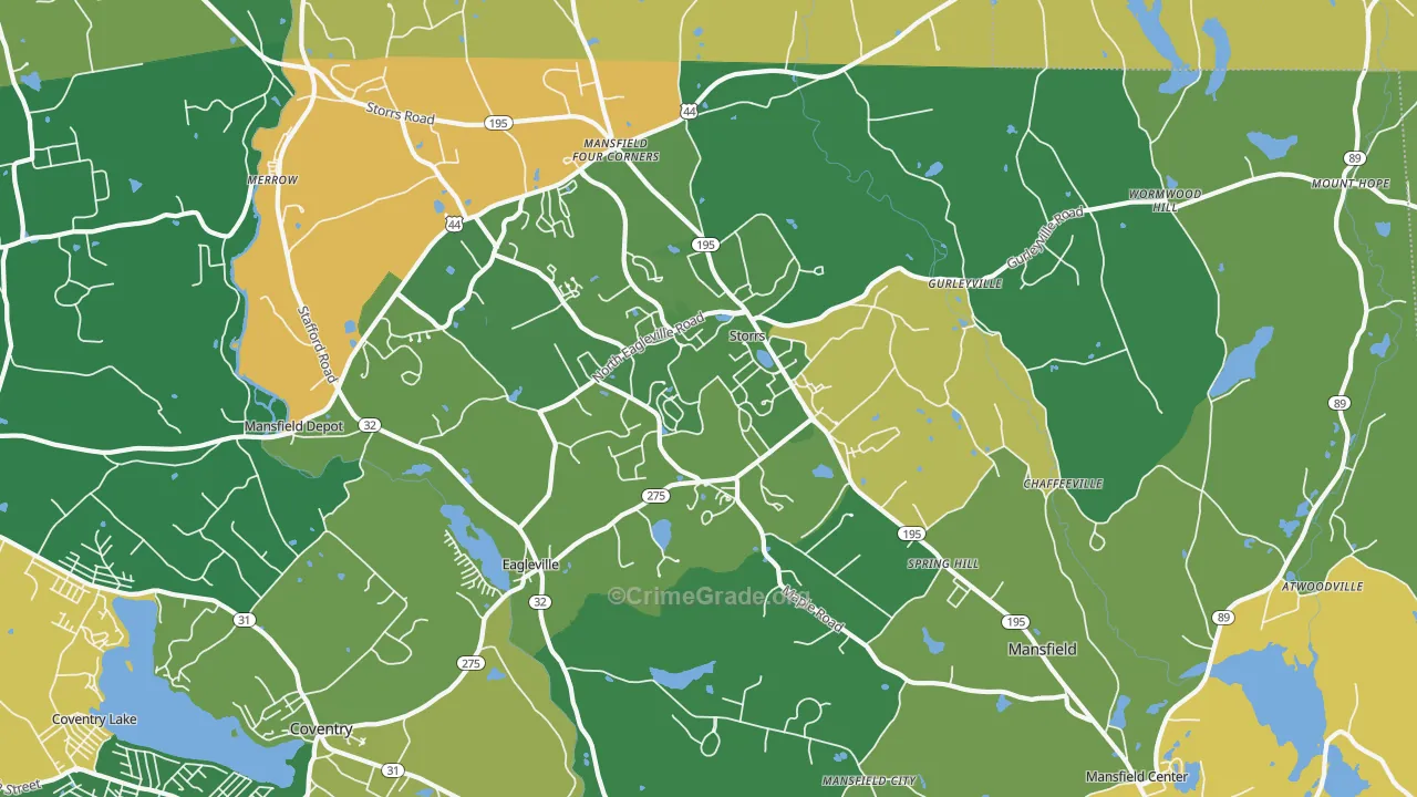 06268, CT Map of Drug-Related Crime Rates