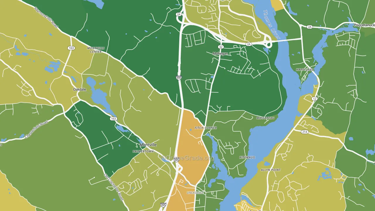 06382, CT Map of Drug-Related Crime Rates