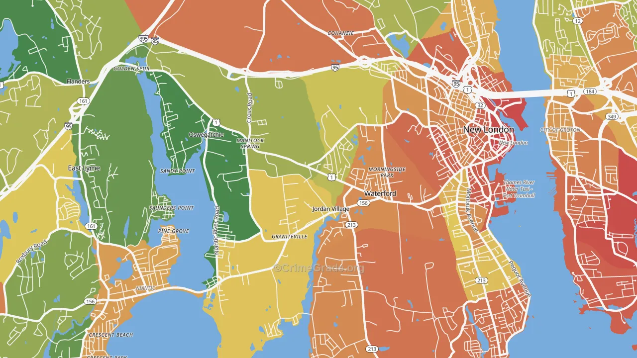 06385, CT Map of Drug-Related Crime Rates