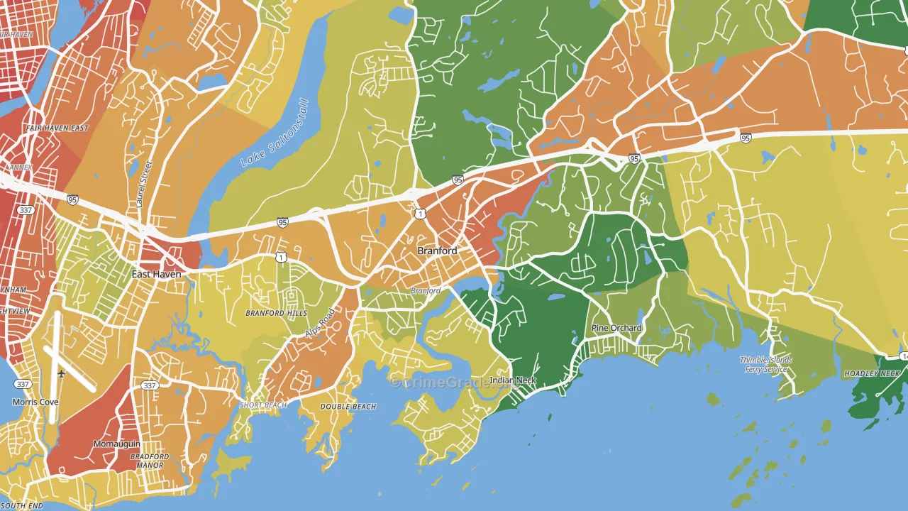 06405, CT Map of Drug-Related Crime Rates