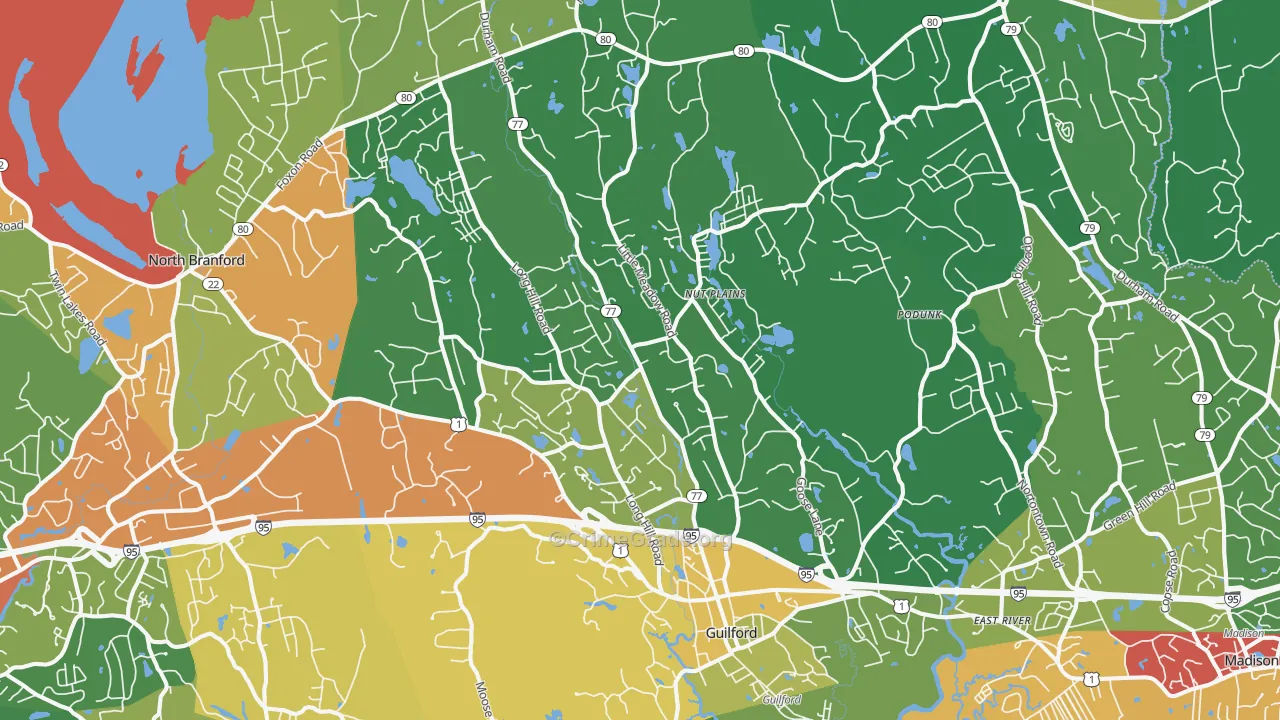 06437, CT Map of Drug-Related Crime Rates