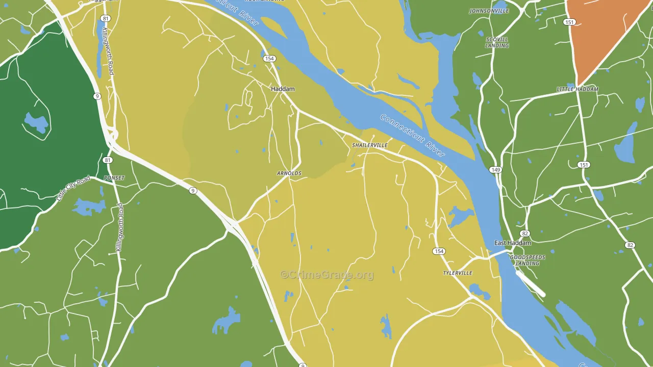 06438, CT Map of Drug-Related Crime Rates