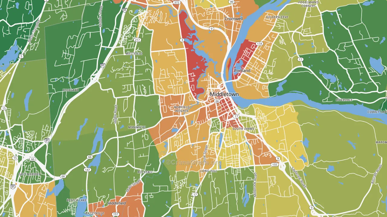 06457, CT Map of Drug-Related Crime Rates