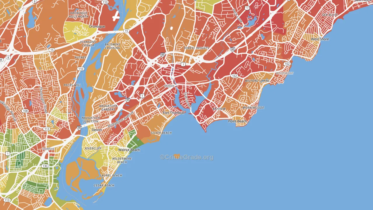 06460, CT Map of Drug-Related Crime Rates