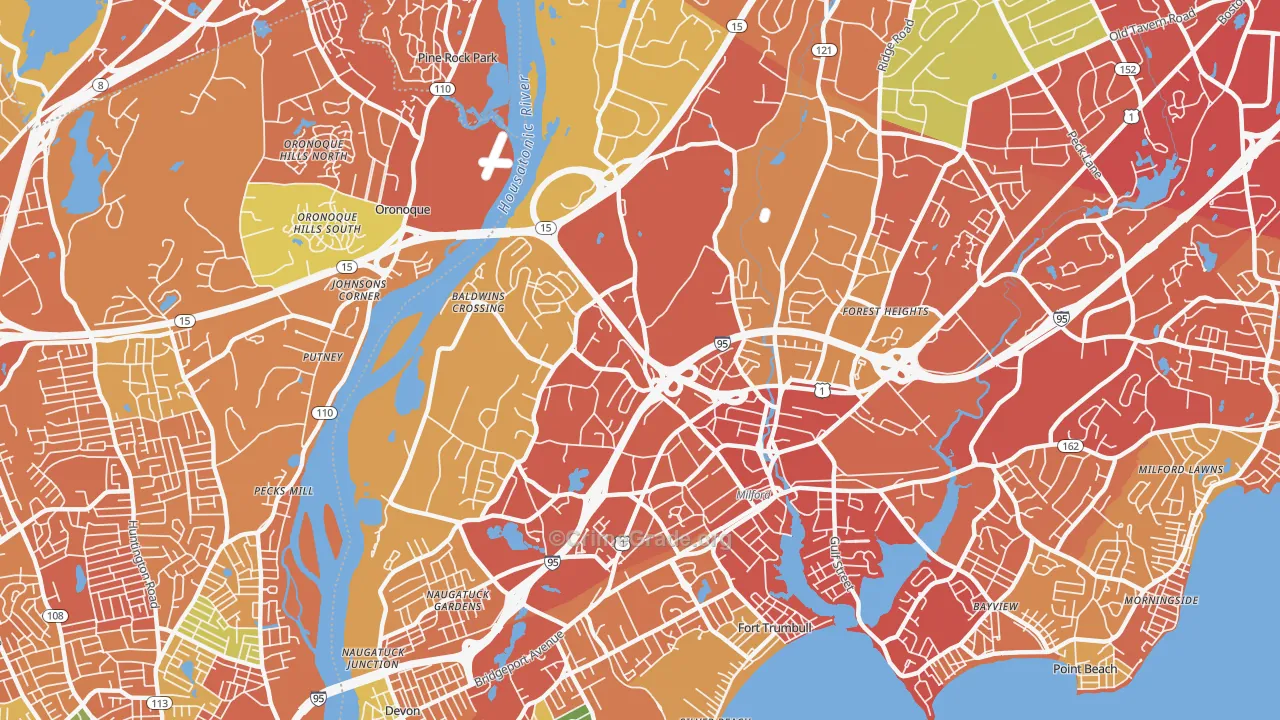 06461, CT Map of Drug-Related Crime Rates