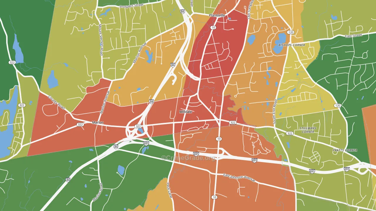 06467, CT Map of Drug-Related Crime Rates