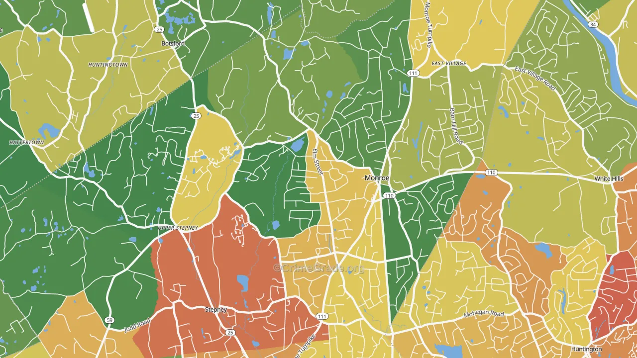 06468, CT Map of Drug-Related Crime Rates