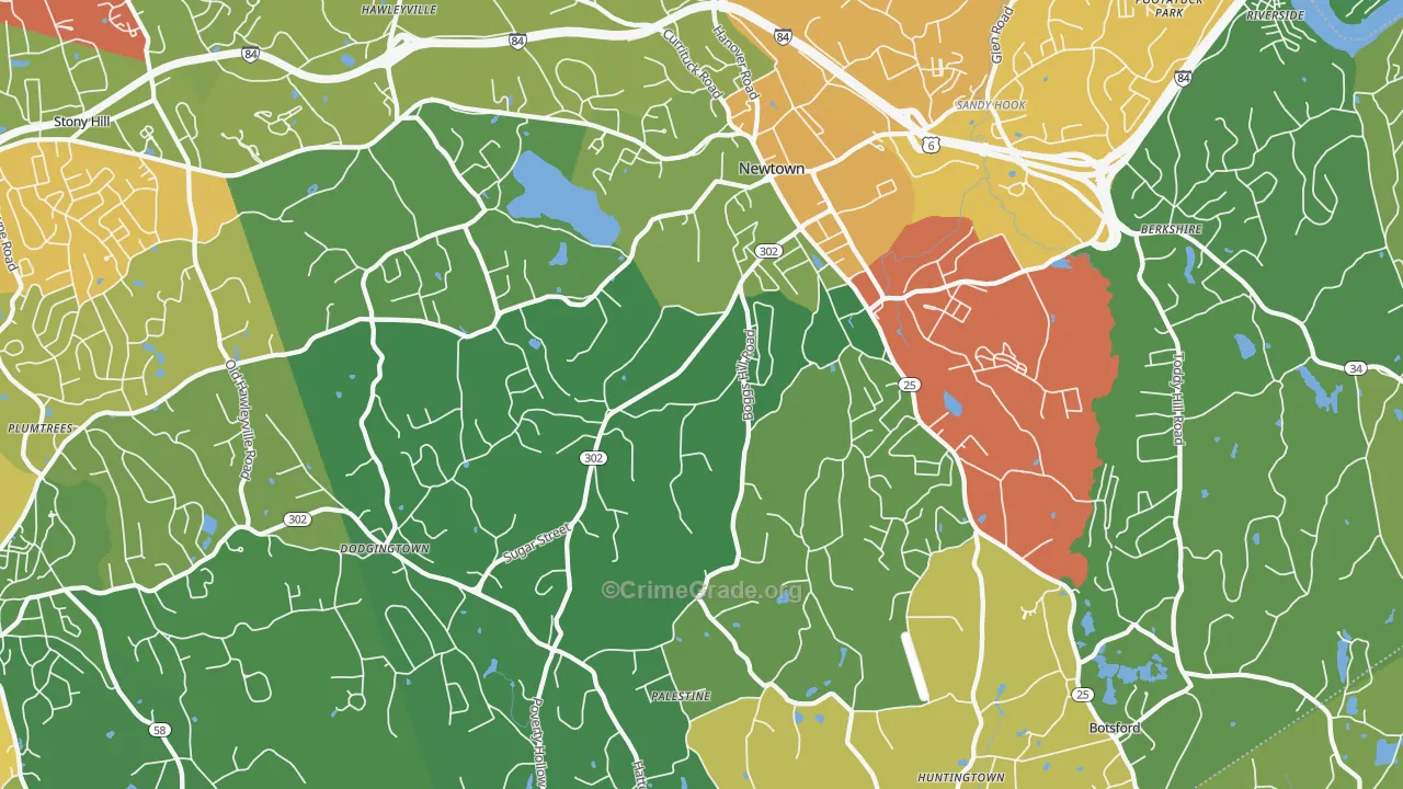 06470, CT Map of Drug-Related Crime Rates