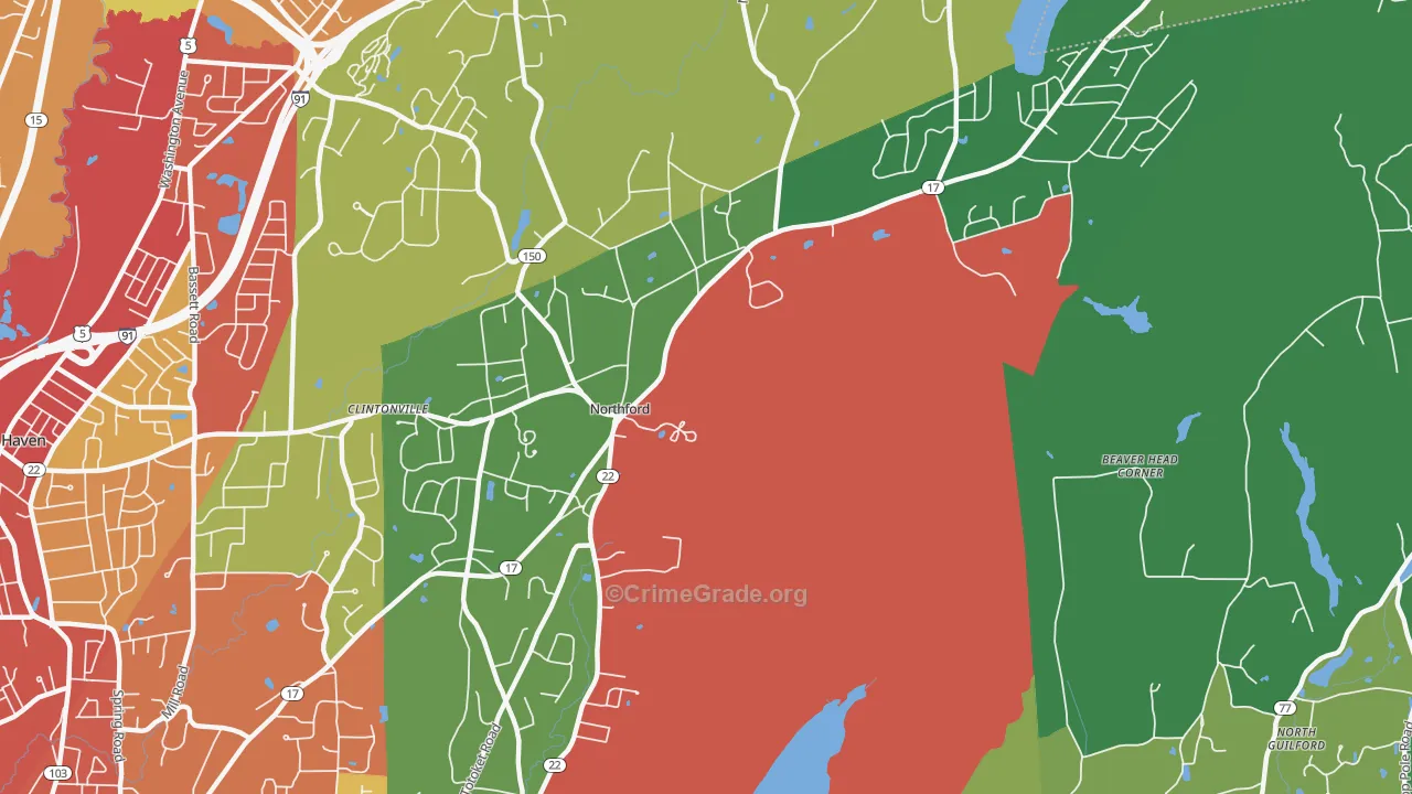 06472, CT Map of Drug-Related Crime Rates