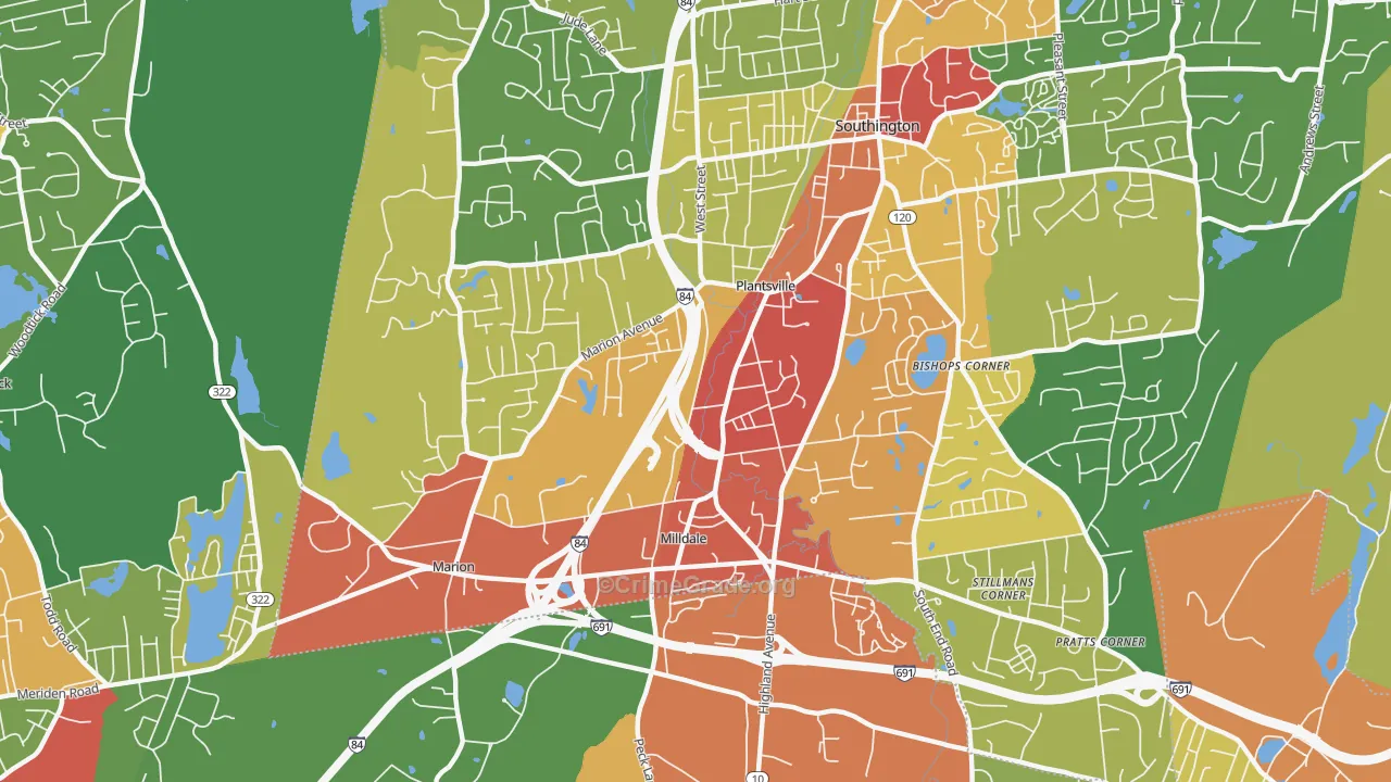 06479, CT Map of Drug-Related Crime Rates