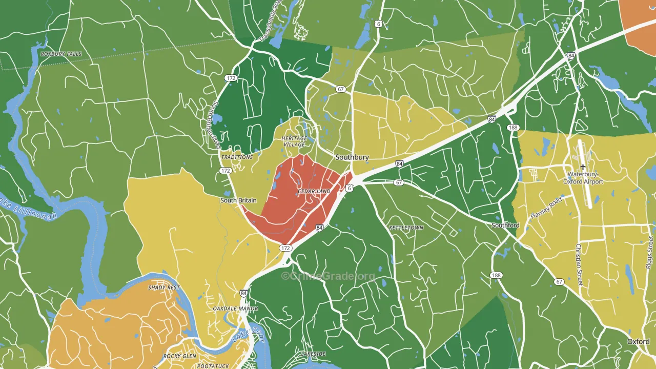 06488, CT Map of Drug-Related Crime Rates