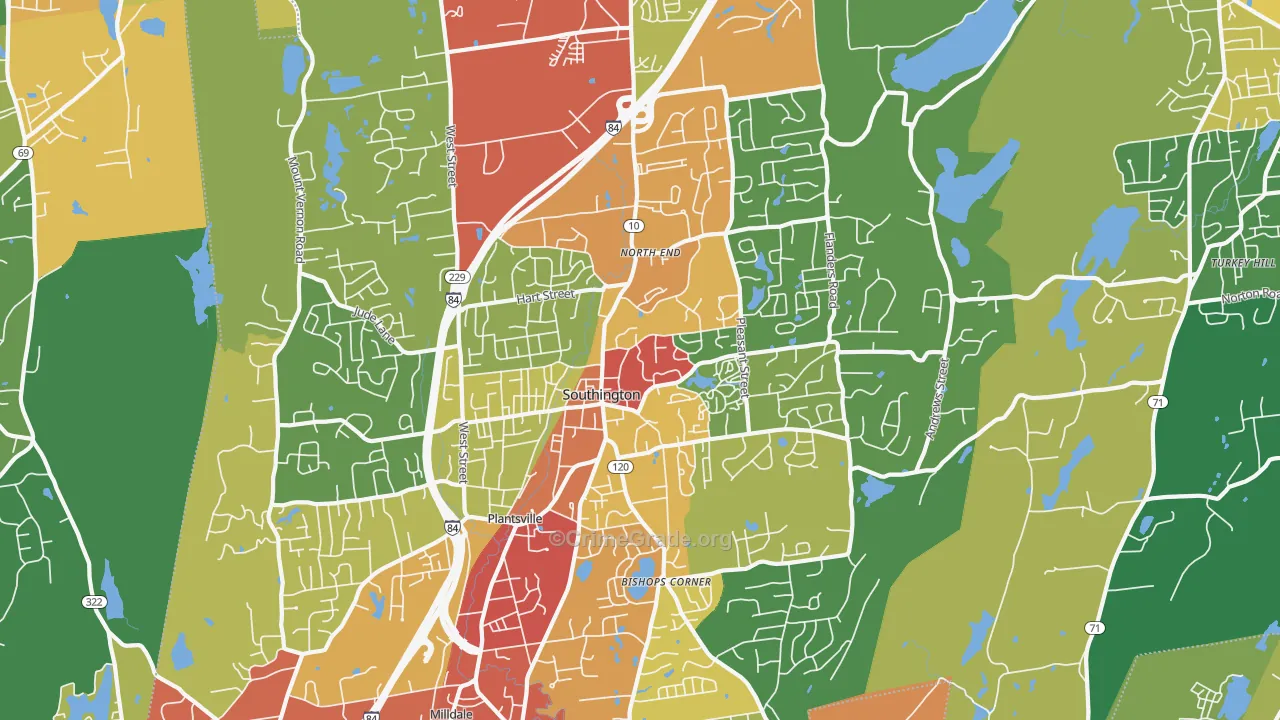 06489, CT Map of Drug-Related Crime Rates