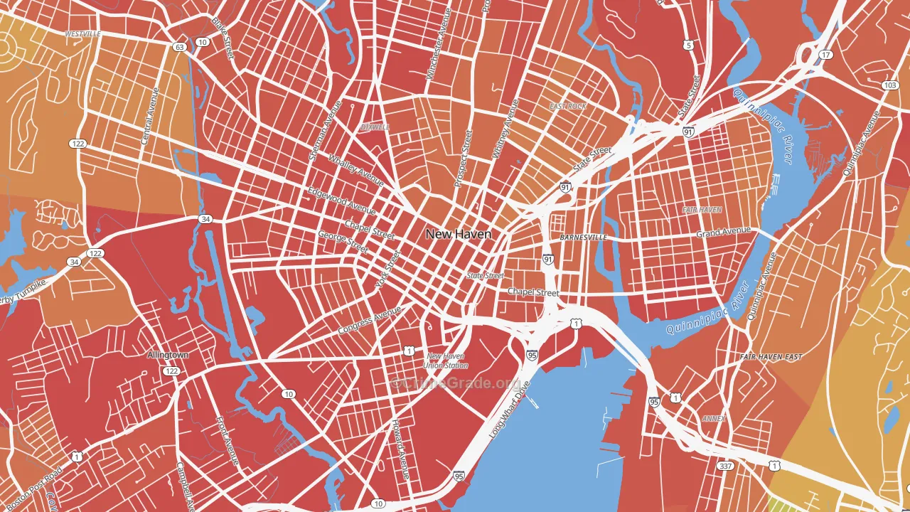 06510, CT Map of Drug-Related Crime Rates