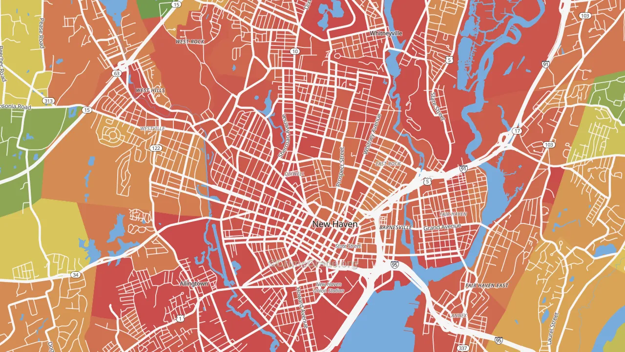 06511, CT Map of Drug-Related Crime Rates