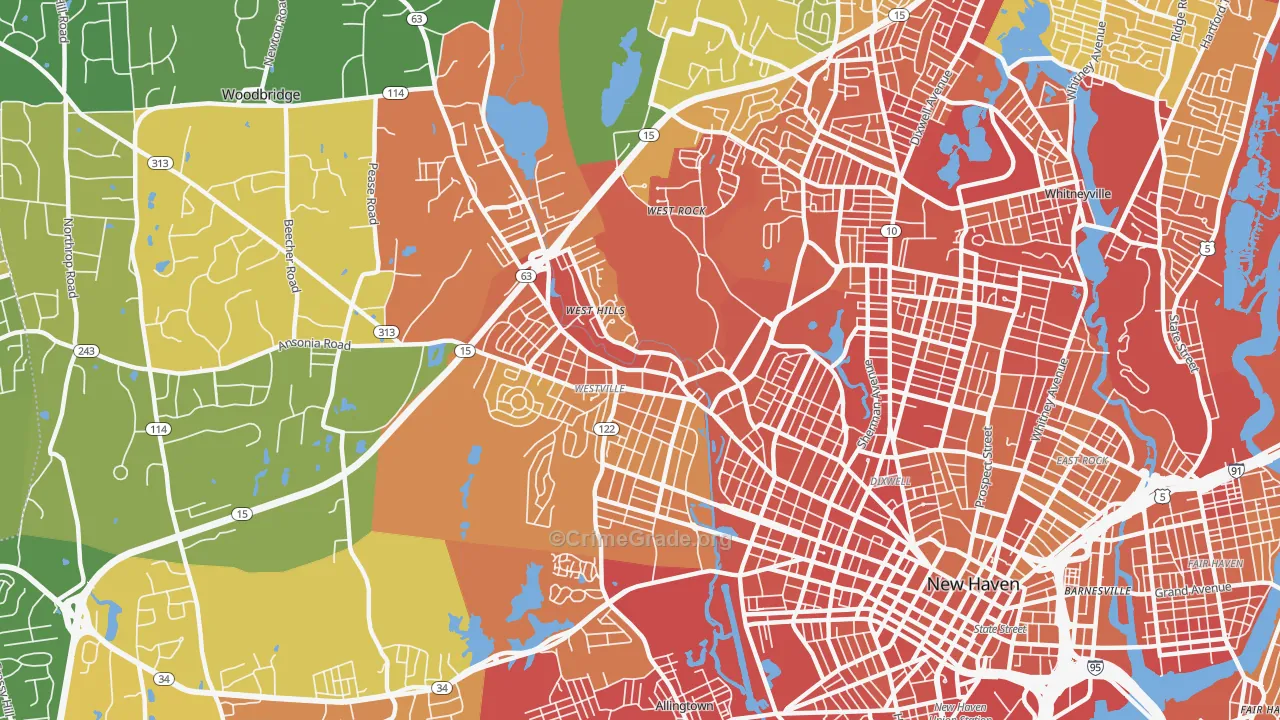 06515, CT Map of Drug-Related Crime Rates