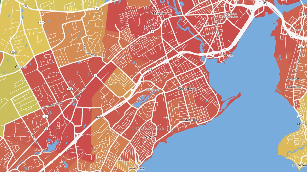 06516, CT Map of Drug-Related Crime Rates