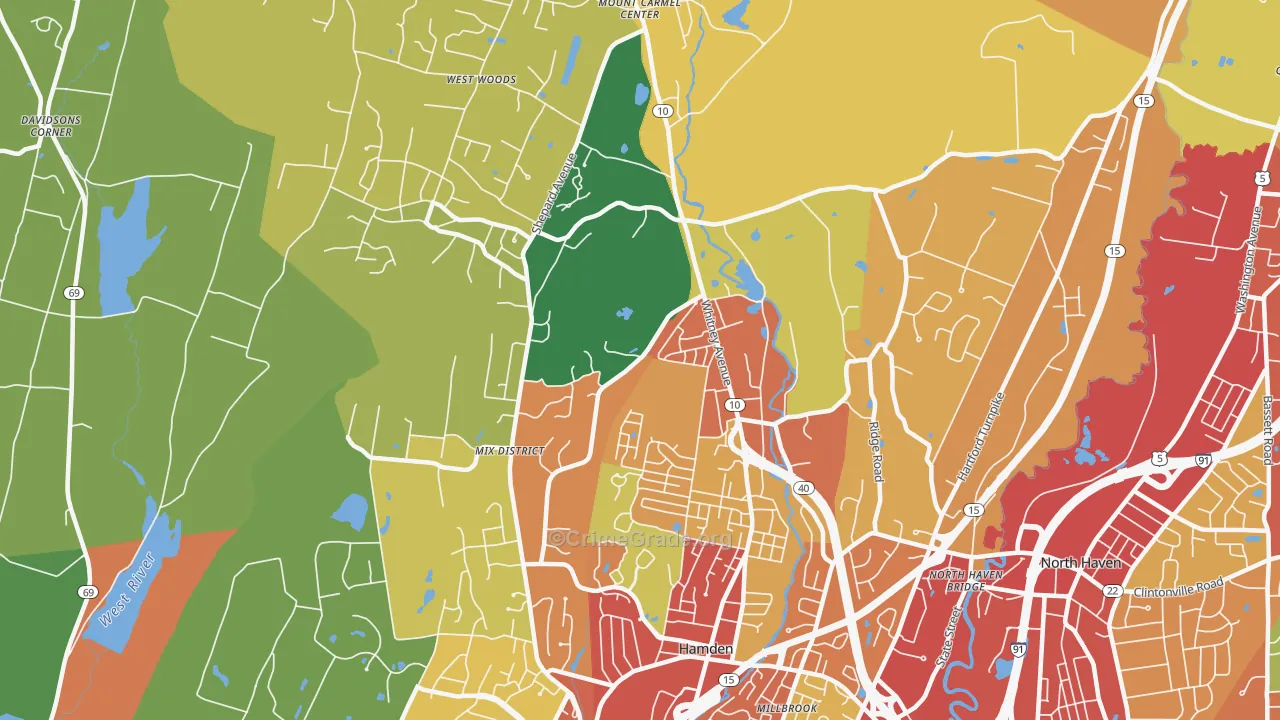 06518, CT Map of Drug-Related Crime Rates