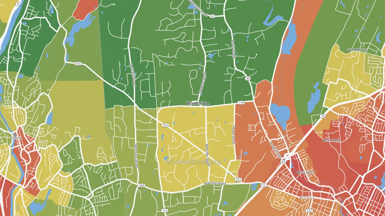 06525, CT Map of Drug-Related Crime Rates