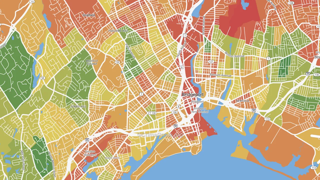 06604, CT Map of Drug-Related Crime Rates