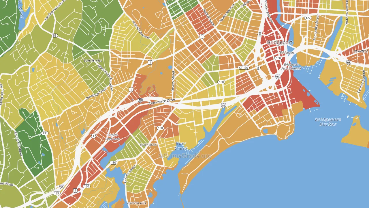 06605, CT Map of Drug-Related Crime Rates