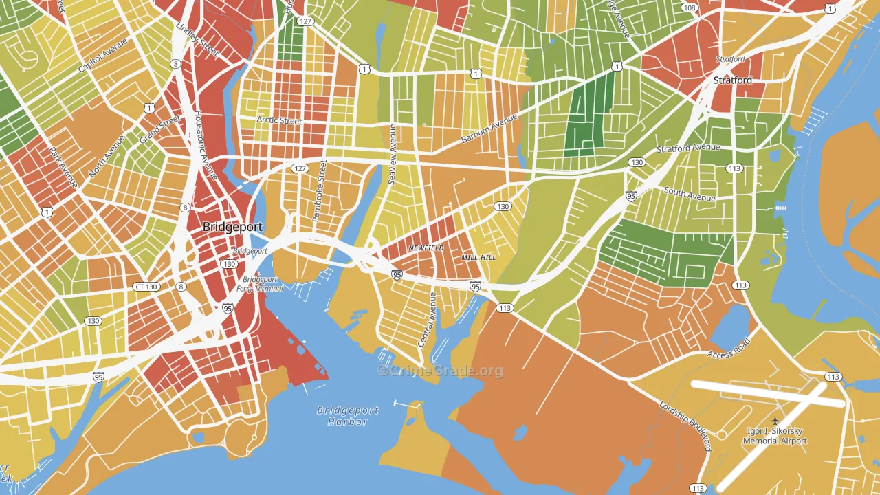 06607, CT Map of Drug-Related Crime Rates