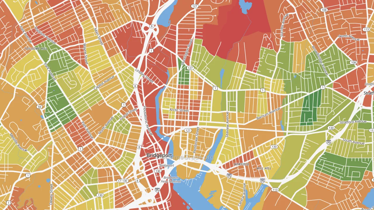 06608, CT Map of Drug-Related Crime Rates