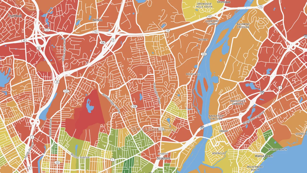 06614, CT Map of Drug-Related Crime Rates