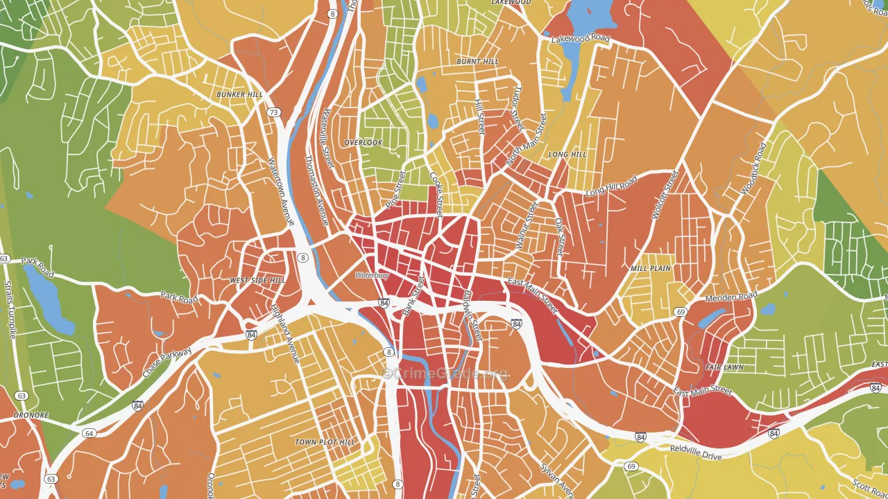 06702, CT Map of Drug-Related Crime Rates