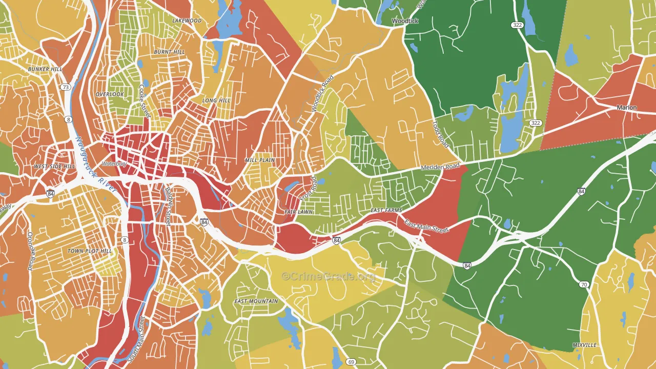 06705, CT Map of Drug-Related Crime Rates