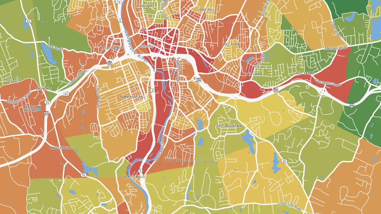 06706, CT Map of Drug-Related Crime Rates