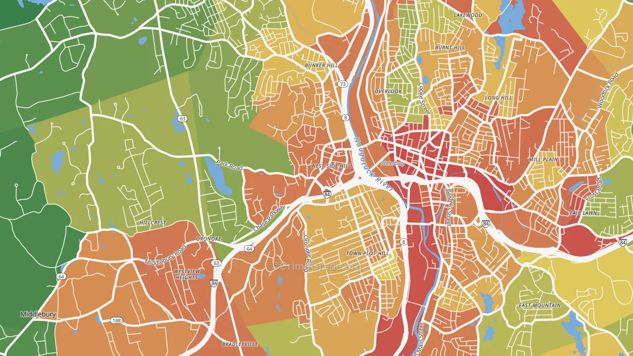 06708, CT Map of Drug-Related Crime Rates