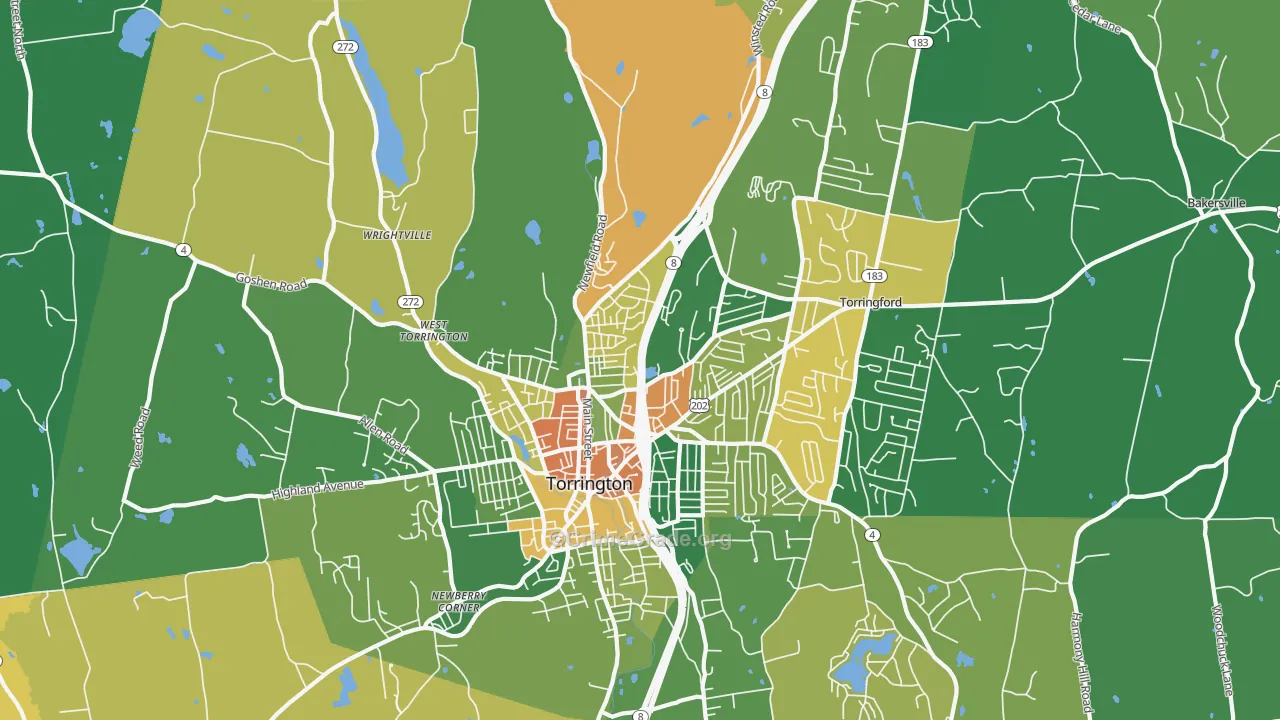 06790, CT Map of Drug-Related Crime Rates