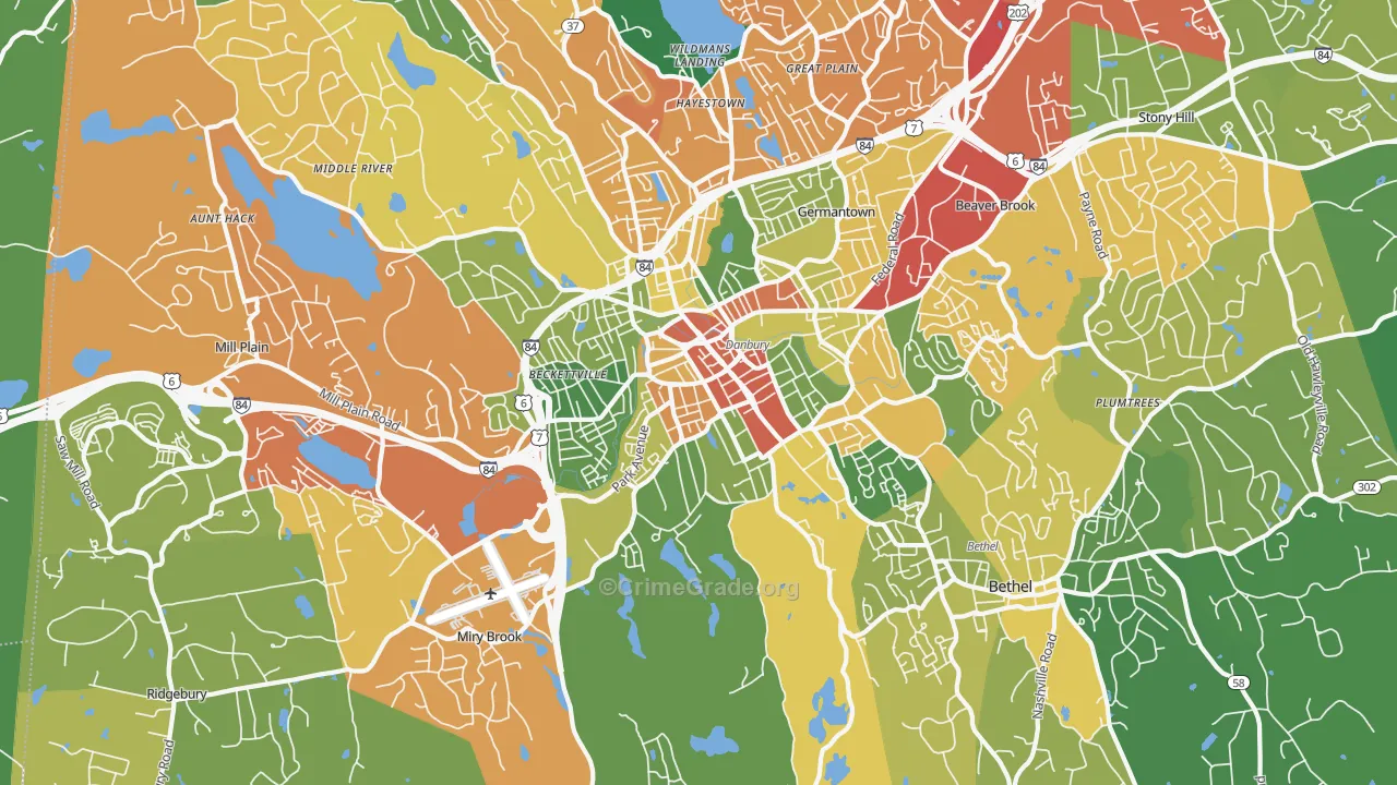 06810, CT Map of Drug-Related Crime Rates