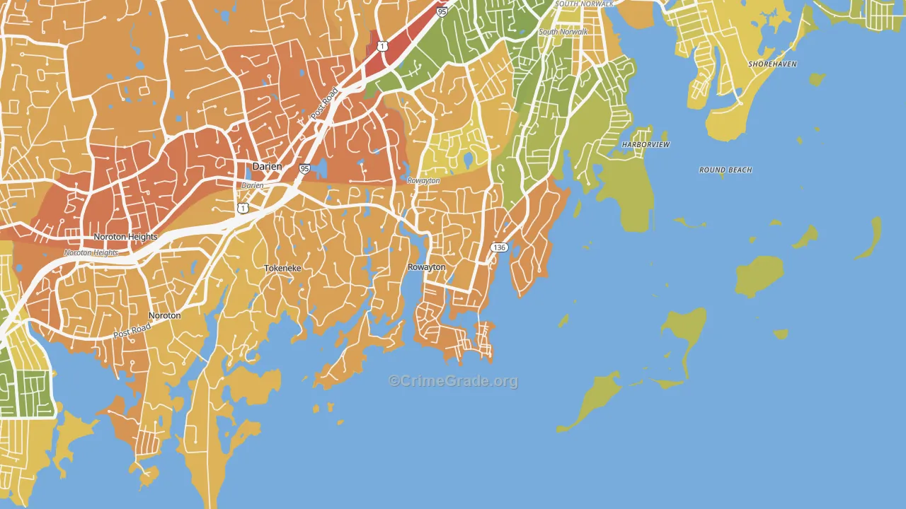 06853, CT Map of Drug-Related Crime Rates
