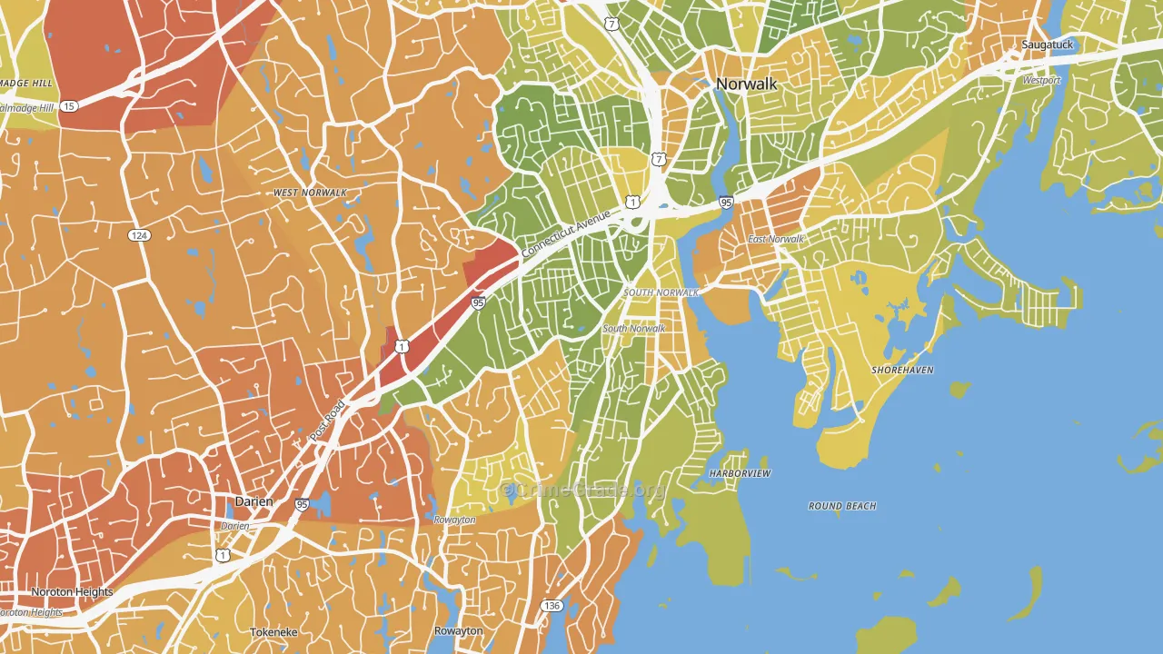 06854, CT Map of Drug-Related Crime Rates