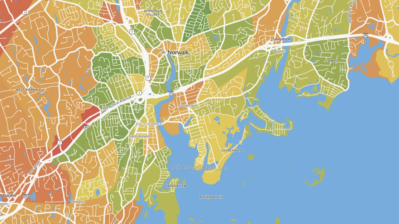 06855, CT Map of Drug-Related Crime Rates