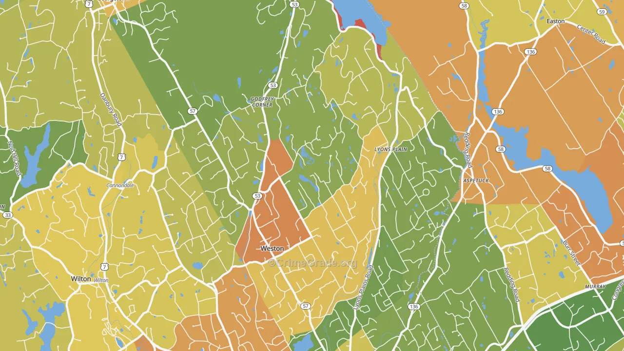 06883, CT Map of Drug-Related Crime Rates