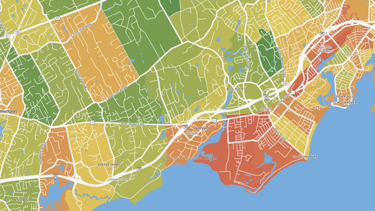 06890, CT Map of Drug-Related Crime Rates