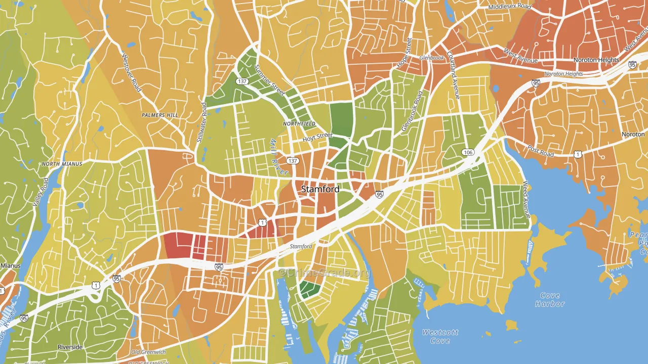 06901, CT Map of Drug-Related Crime Rates