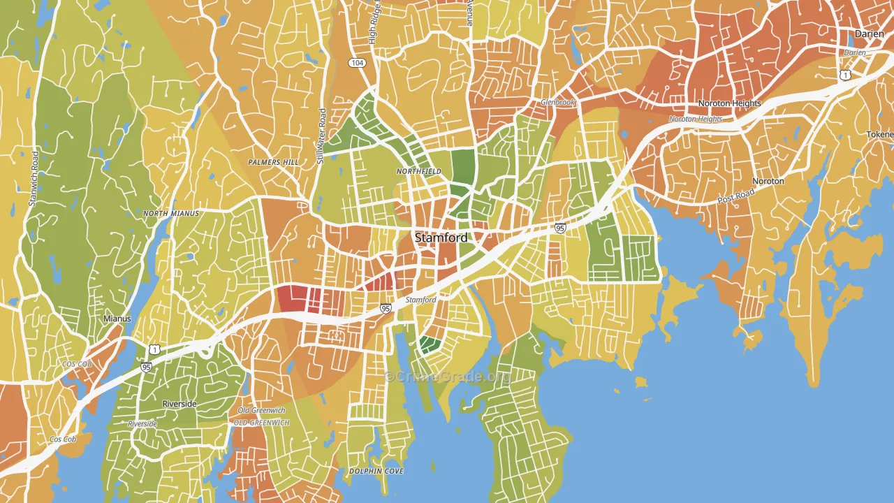 06902, CT Map of Drug-Related Crime Rates