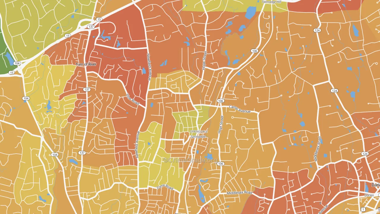 06907, CT Map of Drug-Related Crime Rates